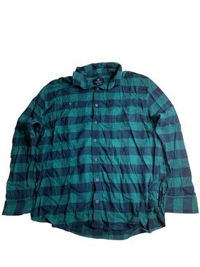 Wind River Green Buffalo Plaid Flannel Shirt 3XL Stretch Women’s